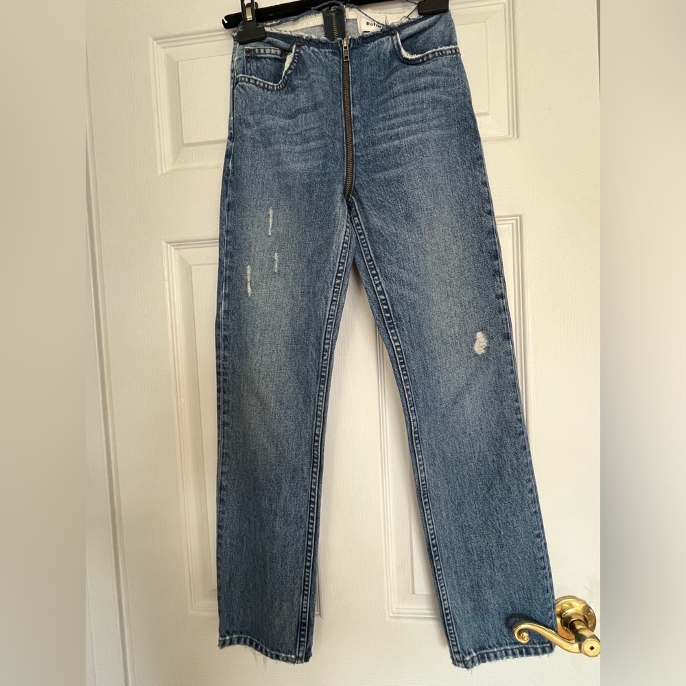 Reformation jeans; straight legs